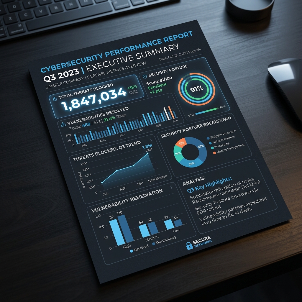 Sample Cyber Security Report Mockup